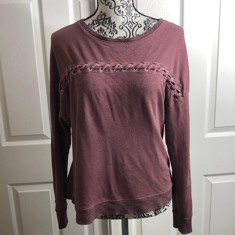 Sundry Equinox Pullover Pink Braid Lightweight 1 S